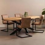 Mangohouten Eettafel Ovaal Oscar 210x100 cm (6cm), 100 tot 150 cm, Verzenden, Industriële meubels, Ovaal