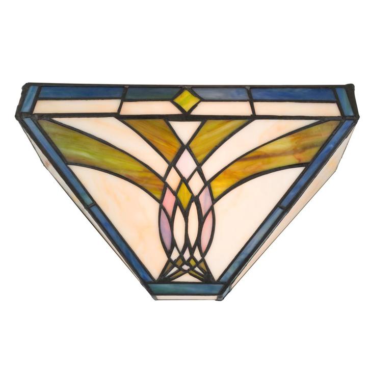 Tiffany wandlamp – Art Deco - Geometrisch – B 25 × H 14 cm, Huis en Inrichting, Lampen | Wandlampen, Verzenden