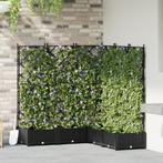 vidaXL Plantenbakken 5 st met latwerk 120x120x125,5 cm zwart, Verzenden, Nieuw, 100 cm of meer