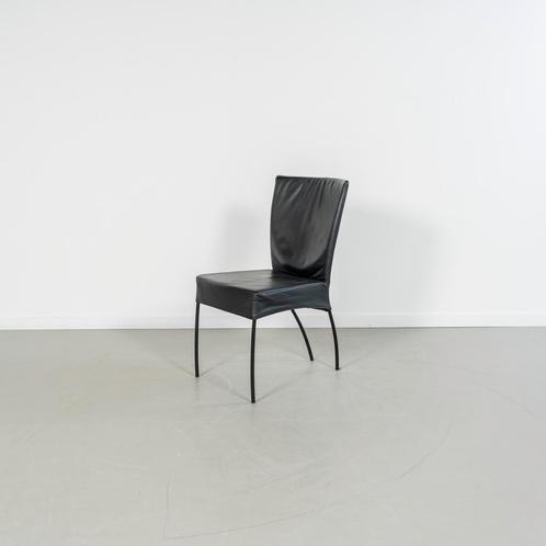 6x Montis Spica Stoel Zwart Leder - Zwart Frame, Huis en Inrichting, Stoelen, Zwart, Nieuw, Leer, Metaal, Ophalen