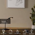 Lucide TESSA Bureaulamp LED Dimb. - 1x3,2W 3000K - Zwart, Ophalen of Verzenden, Zo goed als nieuw
