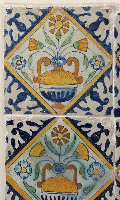 Tegel - 1600-1650 - 4-pas tegeltableau, Antiek en Kunst, Antiek | Glas en Kristal