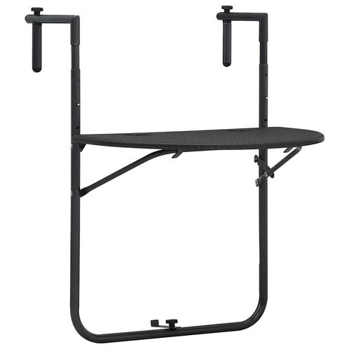 vidaXL Balkontafel hangend 60x64x83,5 cm rattan-look, Tuin en Terras, Tuintafels, Nieuw, Kunststof, Verzenden