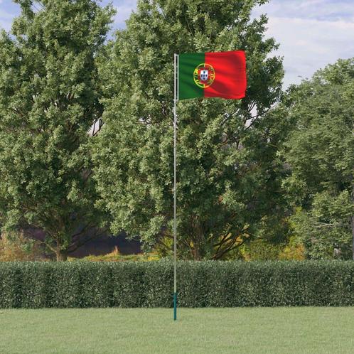 vidaXL Vlag met vlaggenmast Portugal 5,55 m aluminium, Diversen, Vlaggen en Wimpels, Nieuw, Verzenden