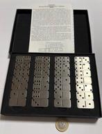 Bordspel - Dominos Edelstahl 28 Steine - Metaal, Antiek en Kunst, Antiek | Speelgoed