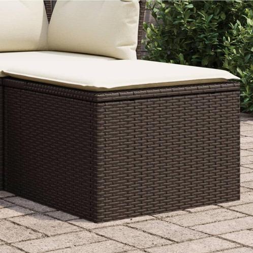 vidaXL Tuinkruk met kussen 55x55x37 cm poly rattan bruin, Tuin en Terras, Tuinsets en Loungesets, Nieuw, Rotan, Verzenden