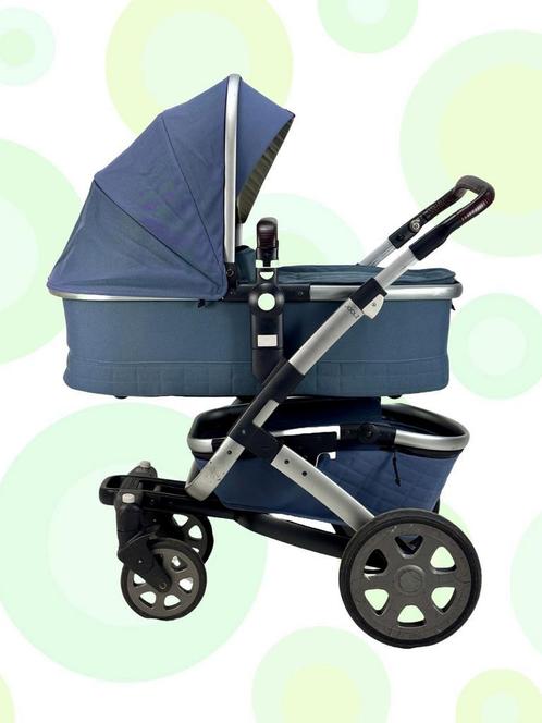Joolz Geo2 Quadro Blue refurbished tweedehands kinderwagen, Kinderen en Baby's, Kinderwagens en Combinaties, Met reiswieg, Verstelbare duwstang