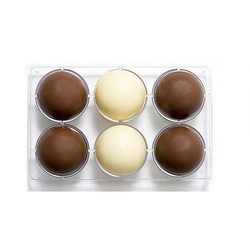 Chocolade Holvorm Halve Bol (6x) Ø75 mm, Hobby en Vrije tijd, Taarten en Cupcakes maken, Nieuw, Verzenden