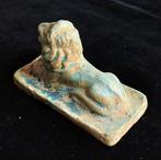 Oud-Egyptisch Faience Leeuw Beeld REPLICA (Zonder, Antiek en Kunst