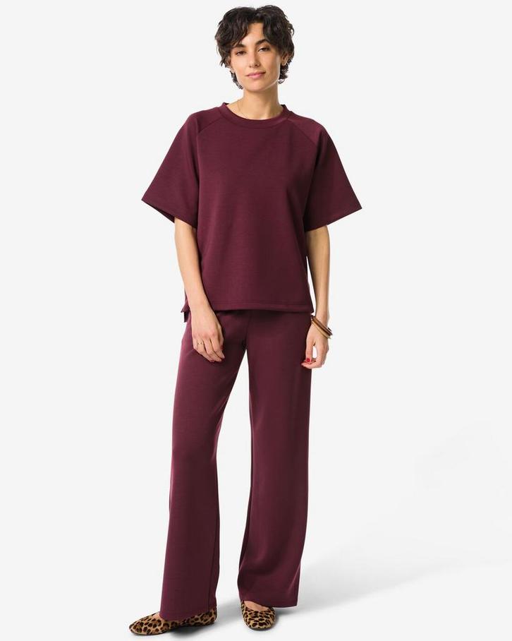 HEMA Damesbroek Elly regular fit jersey bordeauxrood, Kleding | Dames, Overige Dameskleding, Nieuw, Verzenden