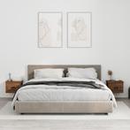 vidaXL Nachtkastjes 2 st wandgemonteerd 41,5x36x28 cm bruin, Minder dan 45 cm, Verzenden, Nieuw, Minder dan 55 cm