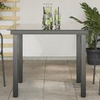 vidaXL Tuintafel 80x80x74 cm aluminium en glas zwart, Tuin en Terras, Verzenden, Nieuw