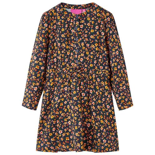 vidaXL Kinderjurk met lange mouwen 104 marineblauw, Kinderen en Baby's, Kinderkleding | Overige, Nieuw, Verzenden