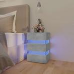 vidaXL Nachtkastje LED 45x35x67 cm bewerkt hout betongrijs, Minder dan 45 cm, Verzenden, Nieuw, 55 tot 70 cm