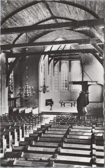 MAASLAND - Interieur Ned. Herv. Kerk, Verzamelen, Ansichtkaarten | Nederland, Verzenden