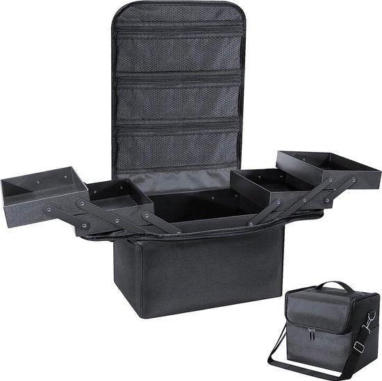 2dekans | Make-up Organizer Box, Vanity Case, Cosmetische, Sieraden, Tassen en Uiterlijk, Toilettassen, Zwart, Zo goed als nieuw