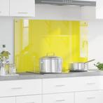 vidaXL Keuken Achterwand Geel 100 x 60 x 0.6 cm gehard glas, Huis en Inrichting, Keuken | Keukenbenodigdheden, Verzenden, Nieuw