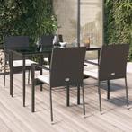 vidaXL 5-delige Tuinset met kussens poly rattan zwart, Tuin en Terras, Tuinsets en Loungesets, 4 zitplaatsen, Nieuw, Tuinset, Verzenden