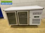RVS Koelwerkbank 2 glasdeuren glazen deur 1/1 GN 136 cm 230V, Zakelijke goederen, Horeca | Keukenapparatuur, Ophalen of Verzenden