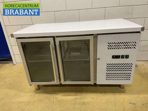 RVS Koelwerkbank 2 glasdeuren glazen deur 1/1 GN 136 cm 230V, Zakelijke goederen, Horeca | Keukenapparatuur, Nieuw in verpakking