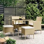 vidaXL 5-delige Loungeset poly rattan beige, Tuin en Terras, Tuinsets en Loungesets, Verzenden, Nieuw, Rotan, Loungeset