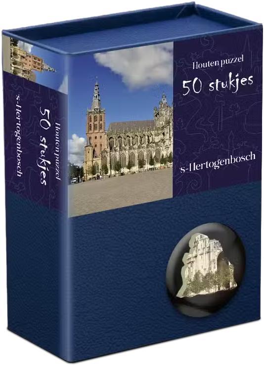 Houten Puzzel s-Hertogenbosch (50 stukjes) | Tuckers Fun, Kinderen en Baby's, Speelgoed | Houten speelgoed, Nieuw, Verzenden