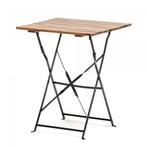 Klaptafel | Staal/Acaciahout | Zwart | 60 x 60 x 74 cm, Verzenden, Nieuw in verpakking