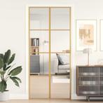 vidaXL Binnendeur smal 93x201,5 cm gehard glas en aluminium, Doe-het-zelf en Verbouw, Deuren en Horren, Verzenden, Nieuw