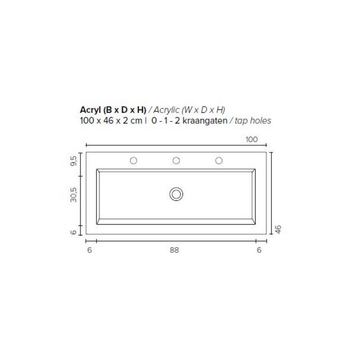 Badkamermeubel BWS Pepper Wastafel Acryl Incl Spiegelkast 2, Huis en Inrichting, Badkamer | Badkamermeubels, Ophalen of Verzenden