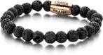 Frank 1967 - Rekbare Natuurstenen Armband - Lava Steen met, Verzenden, Nieuw