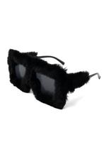 Vierkant Bont Zonnebril Zwart Montuur Kunststof Zwarte Glaze, Ophalen of Verzenden, Nieuw, Feestartikel, Carnaval