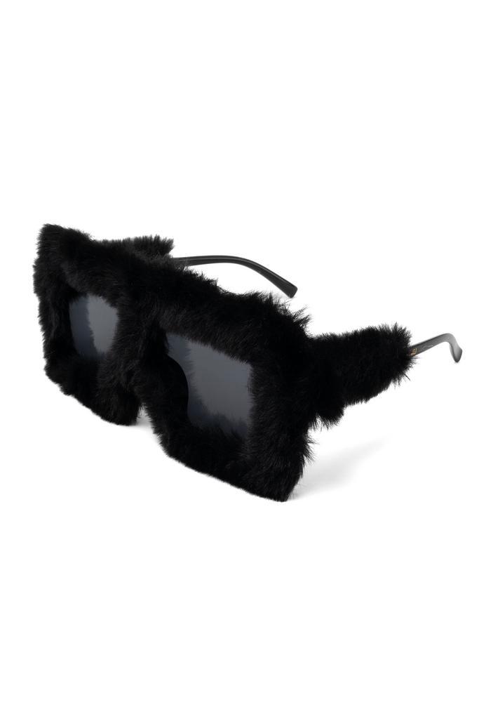 Vierkant Bont Zonnebril Zwart Montuur Kunststof Zwarte Glaze, Hobby en Vrije tijd, Feestartikelen, Carnaval, Feestartikel, Nieuw