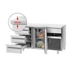 GGM Gastro | Koelwerkbank PREMIUM - 1400x700mm - met 1 deur, Verzenden, Nieuw in verpakking, RVS Meubilair