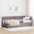 vidaXL Hoekbedframe Taupe 90 x 190 cm Stof, Verzenden, Nieuw, Stof