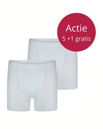 Actie 5 plus 1 GRATIS Herenboxers Dylan Wit beschikbaar voor biedingen