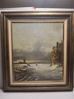 Oostrum K.(XX) - Winterlandschap met toren