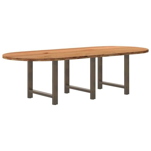 vidaXL Eettafel 280x120x74 cm ovaal massief eikenhout, Huis en Inrichting, Tafels | Eettafels, Nieuw, Verzenden