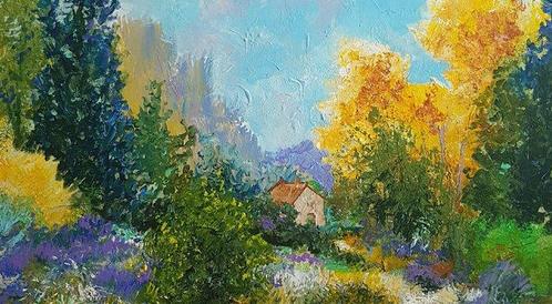 Denis Ferté - Chalet forestier dans l Esterel., Antiek en Kunst, Kunst | Schilderijen | Klassiek