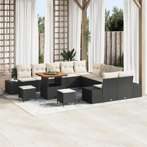 vidaXL 13-delige Tuinbankenset met kussens poly rattan, Tuin en Terras, Tuinsets en Loungesets, Nieuw, Rotan, Verzenden