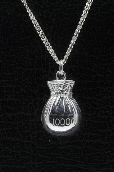 Zilveren Geldbuidel ketting hanger, Sieraden, Tassen en Uiterlijk, Kettinghangers, Verzenden