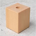 HOCHO Beukenhouten Vaas 55x55x70 mm – Met Glazen Buisje v., Ophalen of Verzenden, Nieuw