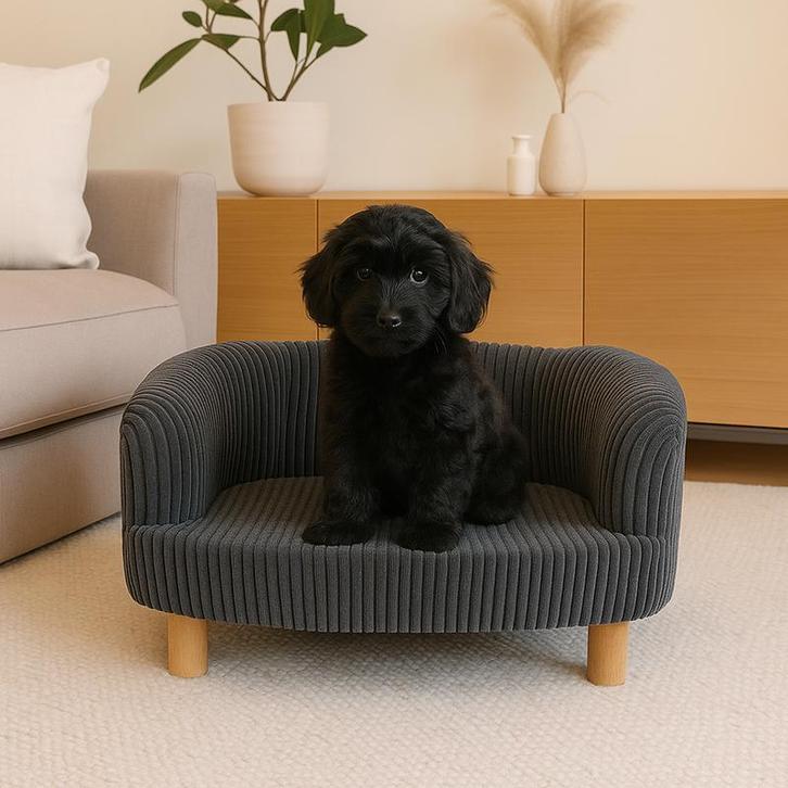 Teddy rib huisdierenfauteuil - antraciet - 58 x 46 x 33 cm, Huis en Inrichting, Fauteuils, Nieuw, Verzenden