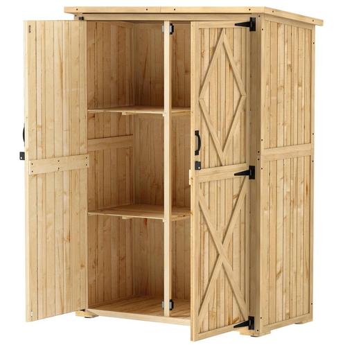 TRUUSK Tuinkast Hout, Gereedschapsschuur Met Afsluitbare Dub, Tuin en Terras, Bergingen en Tuinkasten, Nieuw, Verzenden