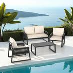 Loungeset Captive in touwontwerp - Set 1 (1 x bank / 1 x taf, Tuin en Terras, Tuinsets en Loungesets, Verzenden, Nieuw