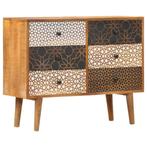 vidaXL Dressoir met geprint patroon 90x30x70 cm massief, Huis en Inrichting, Kasten | Dressoirs, Verzenden, Nieuw, 50 tot 100 cm