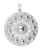 Zilveren Goese platte knop knoop 40 mm. ketting hanger, Verzenden, Nieuw