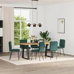 vidaXL Eetkamerstoelen 6 st fluweel donkergroen, Huis en Inrichting, Stoelen, Verzenden, Nieuw