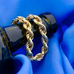 Gouden gedraaide schakel armband | 20,5 cm (veerring), Sieraden, Tassen en Uiterlijk, Armbanden, Ophalen of Verzenden, Gebruikt