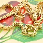 Tricolor gouden fantasieschakel ketting | 45,5 cm (geelgoud), Ophalen of Verzenden, Gebruikt, Overige kleuren, Goud