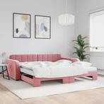 vidaXL Slaapbank onderschuifbed en matrassen 100x200 cm, Huis en Inrichting, 100 cm, Eenpersoons, Verzenden, Nieuw